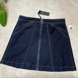 NWT Buffalo by David Bitton Blue Denim High Rise A Line Mini Skirt Size 29
